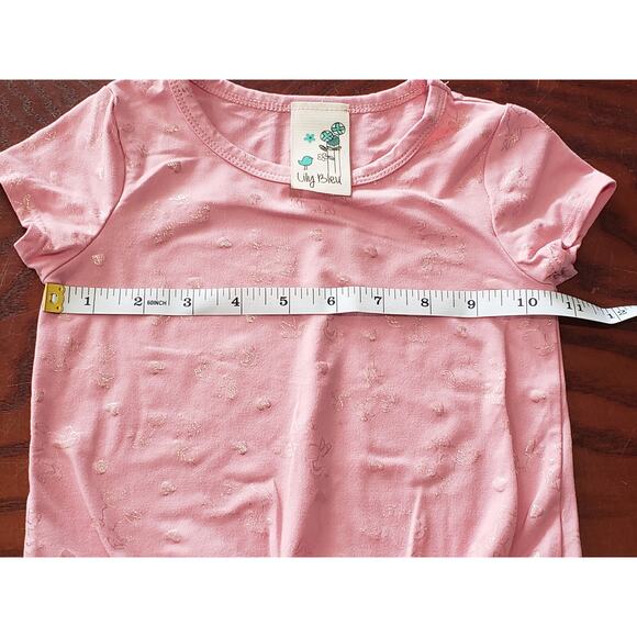 Lily Bleu Pink Unicorn Front Tie Short Sleeved Shirt - Size 3T - Picture 6 of 6